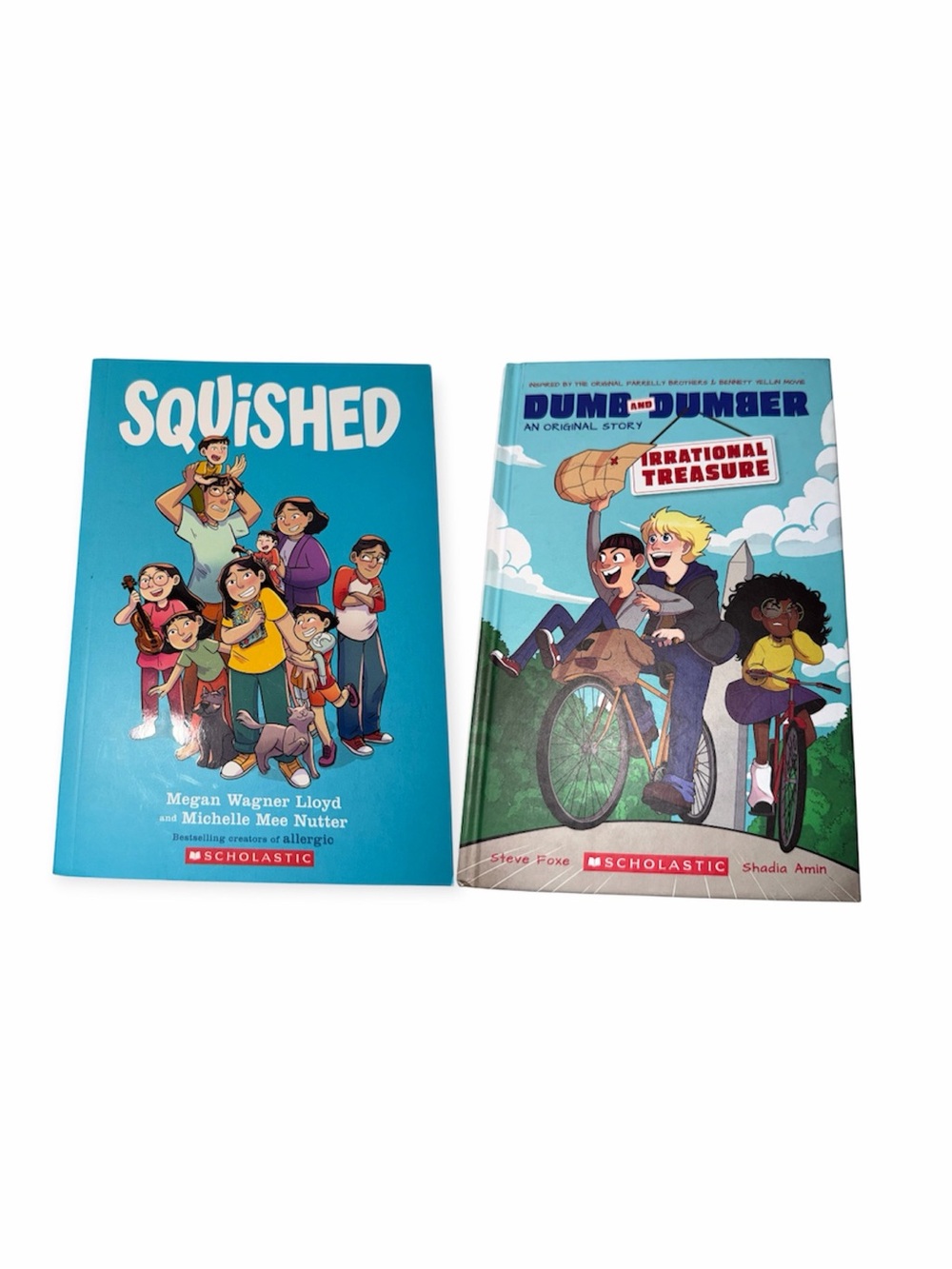Lot of 2 Books (9-12 yrs): “Squished” and “Irrational Treasure”